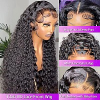 Upiguilk Glueless Hd Lace Front Wigs Human Hair Deep Wave 13X6 Hd Lace Frontal Wigs Human Hair Pre Plucked With Baby Hair Curly