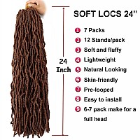 7 Packs Soft Locs 24 Inch Crochet Hair Pre Looped Curly Wavy Faux Locs Crochet Braids For Natural Butterfly Locs Crochet Hair Fo