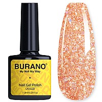 Burano Glitter Gel Nail Polish Led Uv Nail Gel Shimmer Holographic Effect Soak Off Gel Curing Required No Chip Gel Polish Spar