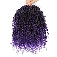 Liyate Goddess Locs Crochet Hair 10 Inch 6 Packs Purple Faux Locs Crochet Hair For Black Women Pre Looped Soft River Locs Croche