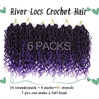 Liyate Goddess Locs Crochet Hair 10 Inch 6 Packs Purple Faux Locs Crochet Hair For Black Women Pre Looped Soft River Locs Croche