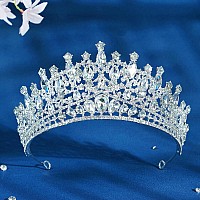 Shulashop Silver Wedding Tiara For Women, Crowns For Women Rhinestone Bridal Crown Princess Tiara Headband, Costume Party Accessories For Brithday Halloween