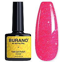 Burano Glitter Gel Nail Polish Led Uv Nail Gel Shimmer Holographic Effect Soak Off Gel Curing Required No Chip Gel Polish Spar