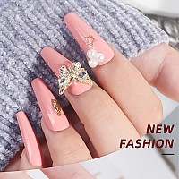 Butterfly Nail Charms 3D Butterfly Nail Art Charms 10 Pcs Gold Butterflies Nail Rhinestones With Diamond Butterfly Charms For Na