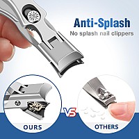 Toenail Clippers For Men Seniors Thick Nails Popular No Splash Nail Clippers With Catcher Wide Jaw Antisplash Ultra Sharp Me