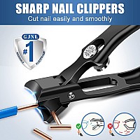 Wide Jaw Toenail Clippers With Catcher Popular No Splash Nail Clippers For Men Seniors Thick Nails Antisplash Ultra Sharp Me