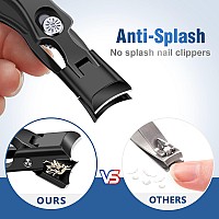 Wide Jaw Toenail Clippers With Catcher Popular No Splash Nail Clippers For Men Seniors Thick Nails Antisplash Ultra Sharp Me