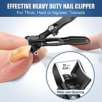 Wide Jaw Toenail Clippers With Catcher Popular No Splash Nail Clippers For Men Seniors Thick Nails Antisplash Ultra Sharp Me