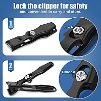 Wide Jaw Toenail Clippers With Catcher Popular No Splash Nail Clippers For Men Seniors Thick Nails Antisplash Ultra Sharp Me