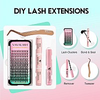 Vavalash Diy Lash Extension Kit Individual Cluster Lashes Kit With 120 Pcs 816Mm Mix Lash Clusters Lash Bond And Seal Lash Rem