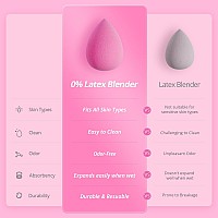 Beakey Latexfree Blender Makeup Sponge For Blending Pink Makeup Sponge Set Soft Beauty Sponge For Flawless Application Of Li