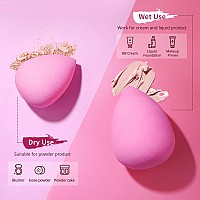 Beakey Latexfree Blender Makeup Sponge For Blending Pink Makeup Sponge Set Soft Beauty Sponge For Flawless Application Of Li