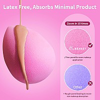 Beakey Latexfree Blender Makeup Sponge For Blending Pink Makeup Sponge Set Soft Beauty Sponge For Flawless Application Of Li