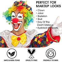 Bobisuka Black White Red Face Paint Stick With Setting Powder Set Clown Makeup Eye Black Sticks For Sports Body Paints For Hall