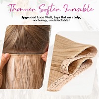 Reecho Invisible Wire Hair Extensions With Thinner Softer Lace Weft Adjustable Size Removable Secure Clips In Wavy Secret Hairpi