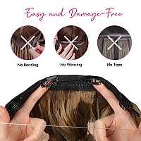 Reecho Invisible Wire Hair Extensions With Thinner Softer Lace Weft Adjustable Size Removable Secure Clips In Wavy Secret Hairpi