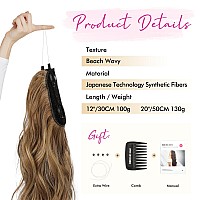 Reecho Invisible Wire Hair Extensions With Thinner Softer Lace Weft Adjustable Size Removable Secure Clips In Wavy Secret Hairpi