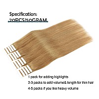 Sassina Remy Natural Tape In Extensions Human Hair 20 Inch Invisible Seamless Skin Weft Double Sided Tape In Extensions 50 Gram