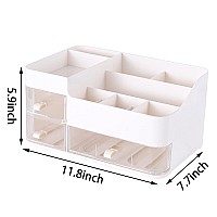 White Makeup Organizer With 3 Drawers Plastic Skincare And Skin Care Organizer For Vanity Countertop Vanity Organizer For Lotio