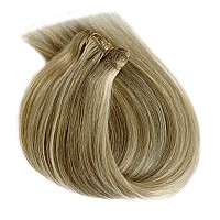 Hair Extensions Real Human Hair Clip In Blonde Highlights Clip In Hair Extensions Soft Straight Beige Blonde Balayage Bleach Blo