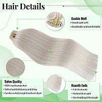 Clip In Hair Extensions Ice White Remy Human Hair Extensions 70G 5Pcs Silk Straight Double Weft Real Human Hair Clip In Extensio