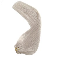 Clip In Hair Extensions Human Hair Ice White Seamless Clip Ins Hair Extensions Real Human Hair 20 Inch Silky Straight Remy Hair