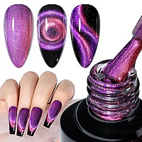 Mizhse Chameleon 9D Cat Eye Gel Polish 10Ml Holographic Galaxy Cateye Magnetic Nail Polish Gel Magic Chameleon Home Salon Mani