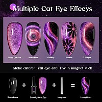 Mizhse Chameleon 9D Cat Eye Gel Polish 10Ml Holographic Galaxy Cateye Magnetic Nail Polish Gel Magic Chameleon Home Salon Mani