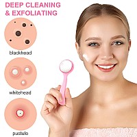 Hinzic 2 Pack Silicone Manual Facial Cleansing Brush Skin Friendly Waterproof Face Cleaning Scrubber Exfoliator Cleanser For Bl