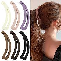 Velscrun 7 Pcs Strong Hold Large Matte Banana Clips For Thick Fine And Curly Hair Versatile Ponytail Clips For Women And Gir