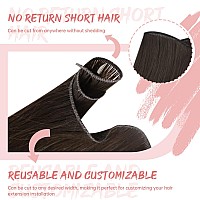 Fshine Genius Weft Real Human Hair Sew In Hair Extensions Color2 Dark Brown Human Hair Genius Weft 18 Inch 50 Gram Brown Hair B