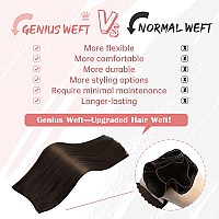 Fshine Genius Weft Real Human Hair Sew In Hair Extensions Color2 Dark Brown Human Hair Genius Weft 18 Inch 50 Gram Brown Hair B