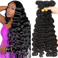 Aelinsi Loose Deep Wave Hair 4 Bundles 12A 100 Unprocessed Virgin Human Hair Loose Deep Bundles 150 Density Real Brazilian Hum