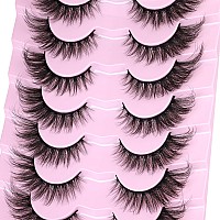 False Lashes Natural Look Fluffy Faux Mink Eyelashes Wispy Fox Eye Lashes That Look Like Extensions 3D Mink Lashes Natural Strip