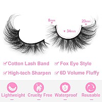 False Lashes Natural Look Fluffy Faux Mink Eyelashes Wispy Fox Eye Lashes That Look Like Extensions 3D Mink Lashes Natural Strip