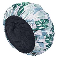 Gootty Shower Caps Triple Layer Waterproof Large Shower Cap For Women Reusable Shower Caps For Long Thick Hair Lined Shower Ca