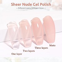 Shoyum Sheer Jelly Nude Gel Nail Polish 1 Pcs 15Ml Neutral Transparent Gel Polish Color Soak Off Led Salon Diy At Home Gel Nai