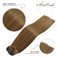 Windtouch Clip In Hair Extensions Brown Hair Extensions 12Inch Hair Extensions 70G 7Pcs Human Hair Extensions 6 Medium Light Br