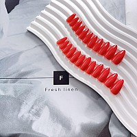 Red Medium Length Press On Nails Almond Shaped Kxamelie Neutral Fake Nails Acrylic Nails For Women Gel Solid Color Glue On Nails