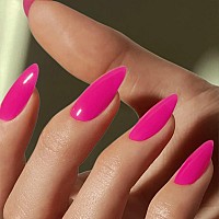 Hot Pink Almond Shaped Nails Press On Nails Kxamelie Glue On Nails Almond For Women Acrylic Nails Press On Medium Length Stick O