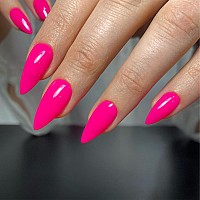 Hot Pink Almond Shaped Nails Press On Nails Kxamelie Glue On Nails Almond For Women Acrylic Nails Press On Medium Length Stick O