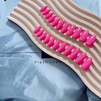 Hot Pink Almond Shaped Nails Press On Nails Kxamelie Glue On Nails Almond For Women Acrylic Nails Press On Medium Length Stick O