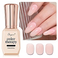 Shoyum Nude Pink Gel Nail Polish 15Ml Natural Jelly Sheer Pink Gel Polish Color Soak Off Uv Led Nail Art Starter Manicure Salon