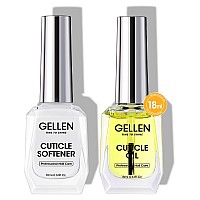 Gellen Cuticle Oil Softener For Nails 2 Pcs 18Ml Cuticle Remover Strengthener Nail Cuticle Protector 2 In 1 Nail Care Kit