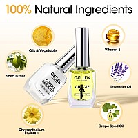 Gellen Cuticle Oil Softener For Nails 2 Pcs 18Ml Cuticle Remover Strengthener Nail Cuticle Protector 2 In 1 Nail Care Kit