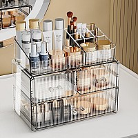 Zhiai Stackable Storage Drawers Acrylic Bathroom Counter Organizer Clear Makeup Organizers For Vanity Kitchen Cabinets Bathro