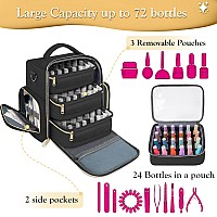 Yorepek Large Nail Polish Organizer Case Fits 72 Bottles 15Ml 05 Floz A Uv Nail Lamp Nail Gel Polish Holder Bag With 3 P