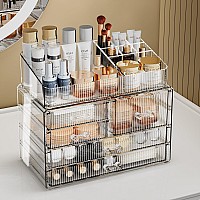 Zhiai Stackable Storage Drawers Acrylic Bathroom Counter Organizer Clear Makeup Organizers For Vanity Kitchen Cabinets Bathro