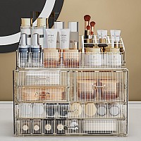 Zhiai Stackable Storage Drawers Acrylic Bathroom Counter Organizer Clear Makeup Organizers For Vanity Kitchen Cabinets Bathro