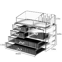 Zhiai Stackable Storage Drawers Acrylic Bathroom Counter Organizer Clear Makeup Organizers For Vanity Kitchen Cabinets Bathro